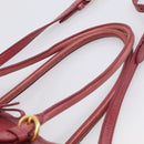 Miu Miu Tote Bag Leather 2way Pink Gold Auth ka7033A-8