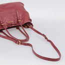 Miu Miu Tote Bag Leather 2way Pink Gold Auth ka7033A-9