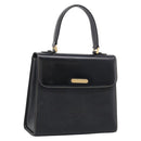 BURBERRY Hand Bag Leather Black Gold Auth ka7034-1