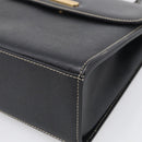 BURBERRY Hand Bag Leather Black Gold Auth ka7034-10