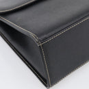 BURBERRY Hand Bag Leather Black Gold Auth ka7034-11