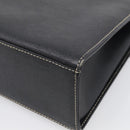 BURBERRY Hand Bag Leather Black Gold Auth ka7034-12