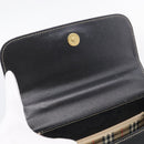 BURBERRY Hand Bag Leather Black Gold Auth ka7034-17