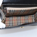 BURBERRY Hand Bag Leather Black Gold Auth ka7034-19