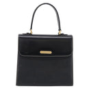 BURBERRY Hand Bag Leather Black Gold Auth ka7034-2