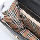 BURBERRY Hand Bag Leather Black Gold Auth ka7034-21