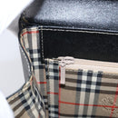 BURBERRY Hand Bag Leather Black Gold Auth ka7034-22