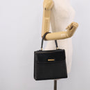 BURBERRY Hand Bag Leather Black Gold Auth ka7034-26