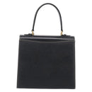 BURBERRY Hand Bag Leather Black Gold Auth ka7034-3