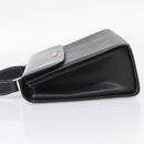 BURBERRY Hand Bag Leather Black Gold Auth ka7034-4