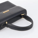 BURBERRY Hand Bag Leather Black Gold Auth ka7034-7