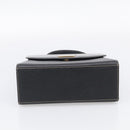 BURBERRY Hand Bag Leather Black Gold Auth ka7034-9