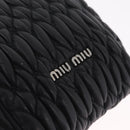 Miu Miu Matelasse Shoulder Bag Leather Black Silver Auth ka7035M-16