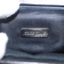 Miu Miu Matelasse Shoulder Bag Leather Black Silver Auth ka7035M-19