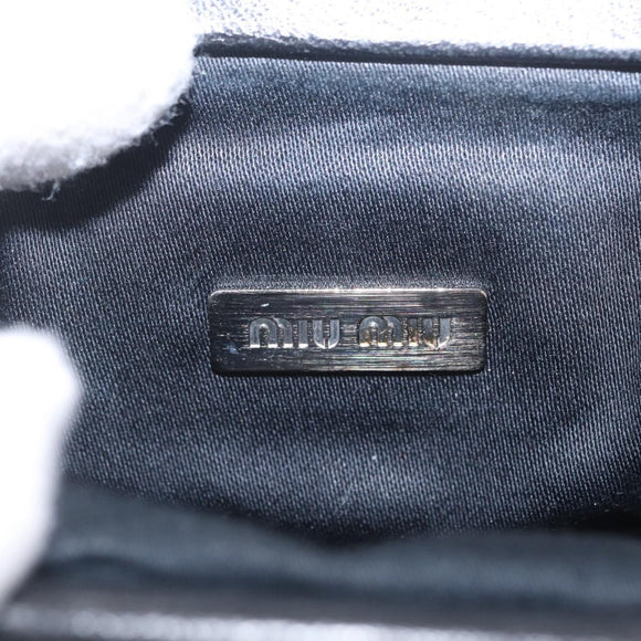 Miu Miu Matelasse Shoulder Bag Leather Black Silver Auth ka7035M