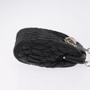 Miu Miu Matelasse Shoulder Bag Leather Black Silver Auth ka7035M-4