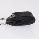 Miu Miu Matelasse Shoulder Bag Leather Black Silver Auth ka7035M-5