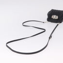 Miu Miu Matelasse Shoulder Bag Leather Black Silver Auth ka7035M-7