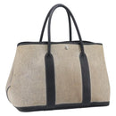 HERMES Garden Party PM Hand Bag Tower Ash Beige Silver Auth ka7037-1