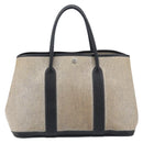 HERMES Garden Party PM Hand Bag Tower Ash Beige Silver Auth ka7037-2