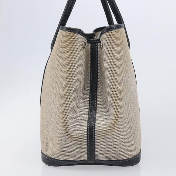 HERMES Garden Party PM Hand Bag Tower Ash Beige Silver Auth ka7037