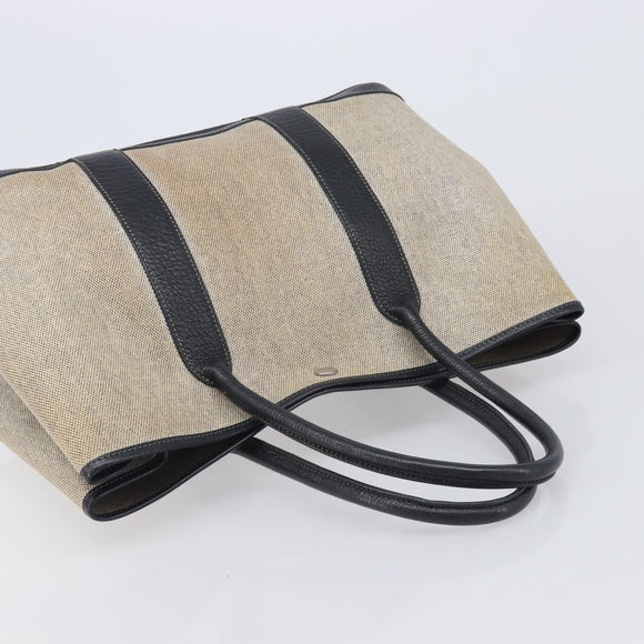 HERMES Garden Party PM Hand Bag Tower Ash Beige Silver Auth ka7037