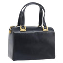 Salvatore Ferragamo Gancini Hand Bag Leather Black Gold Auth ka7039-1