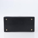 Salvatore Ferragamo Gancini Hand Bag Leather Black Gold Auth ka7039-10