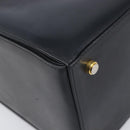 Salvatore Ferragamo Gancini Hand Bag Leather Black Gold Auth ka7039-12