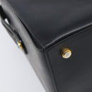 Salvatore Ferragamo Gancini Hand Bag Leather Black Gold Auth ka7039-14