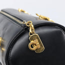 Salvatore Ferragamo Gancini Hand Bag Leather Black Gold Auth ka7039-18