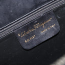 Salvatore Ferragamo Gancini Hand Bag Leather Black Gold Auth ka7039-19