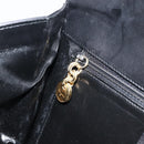 Salvatore Ferragamo Gancini Hand Bag Leather Black Gold Auth ka7039-23