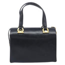 Salvatore Ferragamo Gancini Hand Bag Leather Black Gold Auth ka7039-3