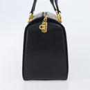 Salvatore Ferragamo Gancini Hand Bag Leather Black Gold Auth ka7039-4