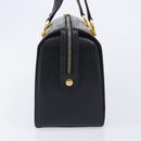 Salvatore Ferragamo Gancini Hand Bag Leather Black Gold Auth ka7039-5