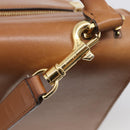 CELINE Trapeze Hand Bag Suede Leather 2way Beige Gold Auth ka7040-17