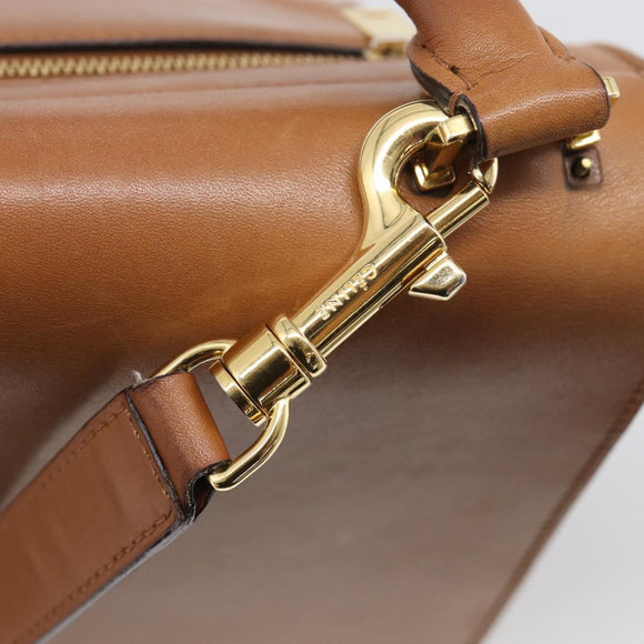 CELINE Trapeze Hand Bag Suede Leather 2way Beige Gold Auth ka7040