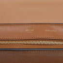 CELINE Trapeze Hand Bag Suede Leather 2way Beige Gold Auth ka7040-19