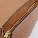 CELINE Trapeze Hand Bag Suede Leather 2way Beige Gold Auth ka7040-21