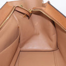 CELINE Trapeze Hand Bag Suede Leather 2way Beige Gold Auth ka7040-23
