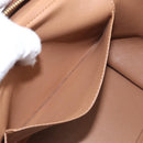CELINE Trapeze Hand Bag Suede Leather 2way Beige Gold Auth ka7040-25