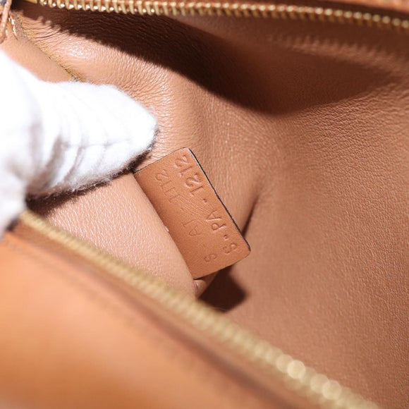 CELINE Trapeze Hand Bag Suede Leather 2way Beige Gold Auth ka7040