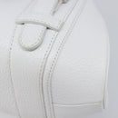 LOEWE Sender Hand Bag Leather White Silver Auth ka7041-10