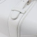 LOEWE Sender Hand Bag Leather White Silver Auth ka7041-12