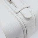 LOEWE Sender Hand Bag Leather White Silver Auth ka7041-13