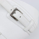 LOEWE Sender Hand Bag Leather White Silver Auth ka7041-14