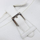 LOEWE Sender Hand Bag Leather White Silver Auth ka7041-15