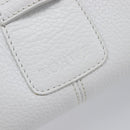 LOEWE Sender Hand Bag Leather White Silver Auth ka7041-16