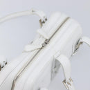 LOEWE Sender Hand Bag Leather White Silver Auth ka7041-17